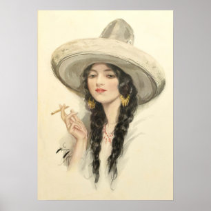 Affiche Fille mexicaine - Art vintage