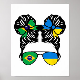 Affiche Fille moitié brésilienne moitié ukrainienne Brésil