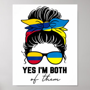 Affiche Fille moitié colombienne moitié ukrainienne Colomb