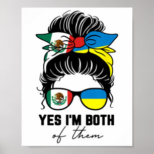 Affiche Fille moitié mexicaine moitié ukrainienne Mexique
