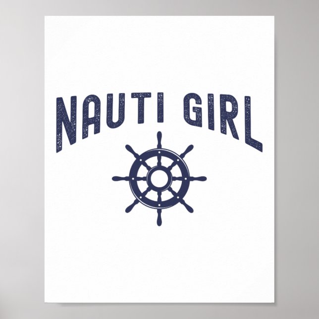 Affiche Fille Nauti Dessin De Bateau Drôle Pour Femmes  (Devant)