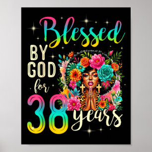 Affiche Fille noire bénie par Dieu pendant 38 ans chrétien