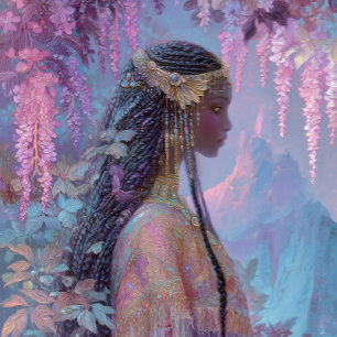 Affiche Fille noire Reine noire Art fantastique Déesse