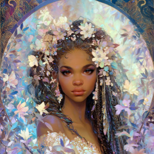 Affiche Fille noire Reine noire Art Fantastique Déesse