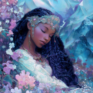 Affiche Fille noire Reine noire Art Fantastique Déesse