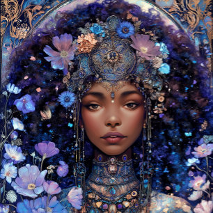 Affiche Fille Noire Reine Noire Art Fantastique Déesse