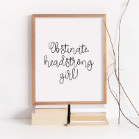 Fille Obstinée à tête forte Jane Austen citation