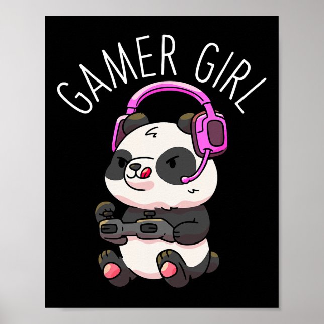Affiche Fille Panda Jeux Pandas Vidéo Jeu Femmes Filles Gi (Devant)