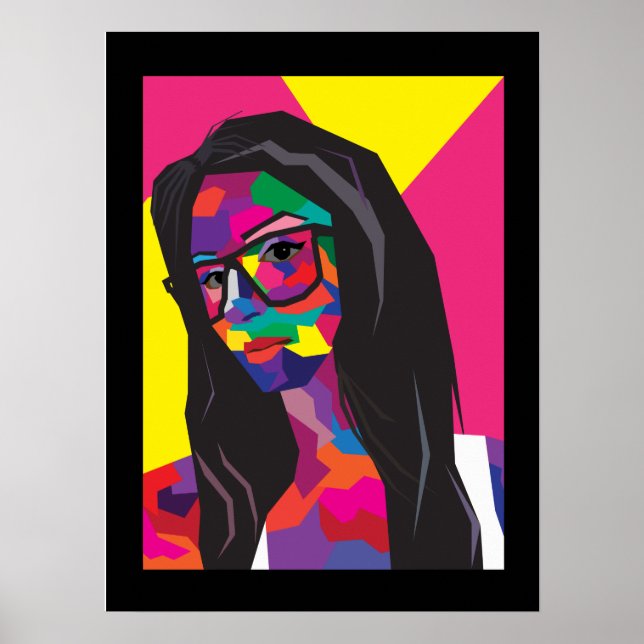 Affiche fille pop art (Devant)