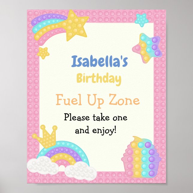 Affiche Fille Pop It Fidget Anniversaire (Devant)