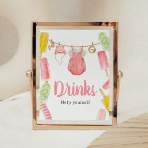 Affiche Fille Popsicle Baby shower Boissons