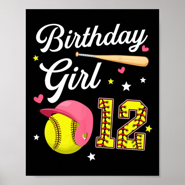 Affiche Fille pour 12 ans Douce Twelfth Bday 12 Douze Ans (Devant)