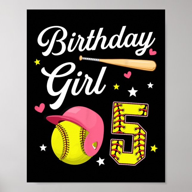 Affiche Fille pour 5ème anniversaire Softll Cinquième Bday (Devant)
