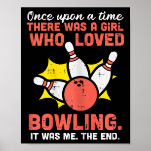 Affiche Fille qui aimait le bowling Quilles Femmes Filles 