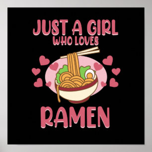Affiche Fille Qui Aime Ramen Anime Kawaii Ramen Noodles Gr