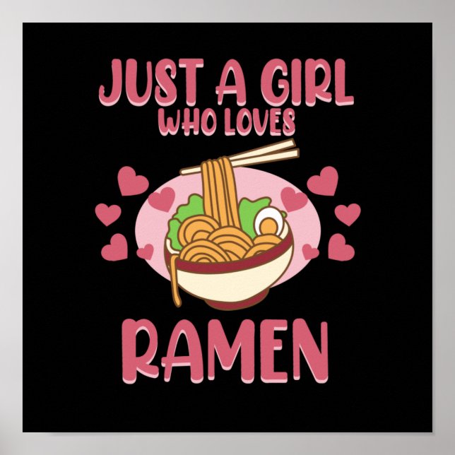 Affiche Fille Qui Aime Ramen Anime Kawaii Ramen Noodles Gr (Devant)