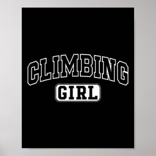 Affiche Fille qui grimpe lettre athlétique amusante fille