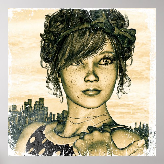 Affiche Fille Rétro (Devant)