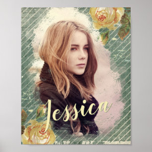 Affiche Fille romantique ou petite amie Rose Vintage Photo