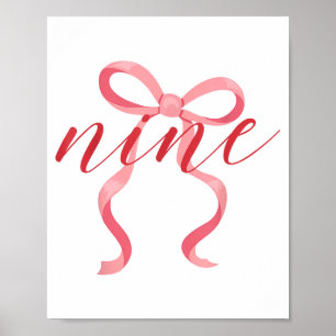 Affiche Fille Rose Coquette Arc 9 Ans 9e Anniversaire Par