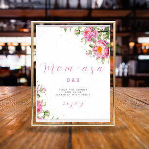 Affiche Fille Rose Floral bébé en Fleur Douche Douche mign