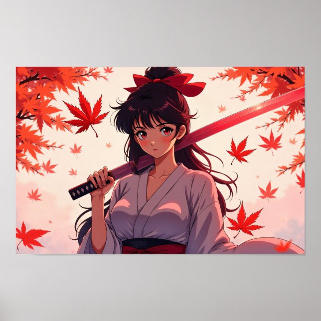 Affiche Fille Samouraï Anime (Devant)