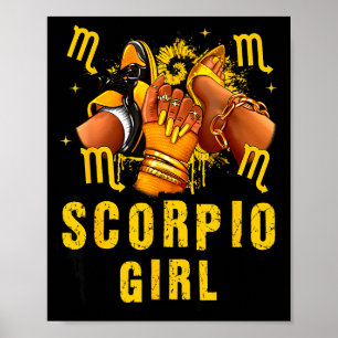Affiche Fille Scorpion Anniversaire Femme Noire Talon Haut