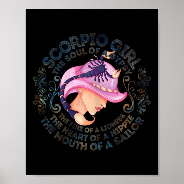 Affiche Fille Scorpion Femme L'âme D'une Gitane Anniversai (Devant)