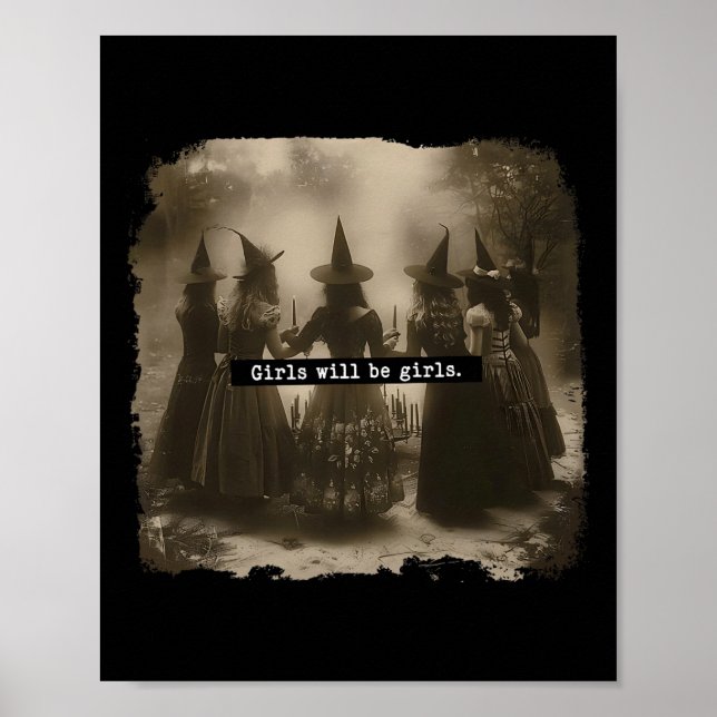 Affiche Fille Sera Filles Sorcière Halloween Drôle Witchy  (Devant)