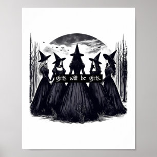 Affiche Fille Sera Filles Sorcière Halloween Drôle Witchy