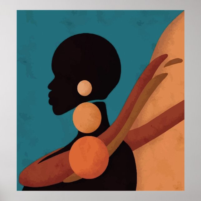 Affiche fille sous le tropique. Belle femme africaine. Bla (Devant)
