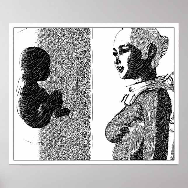 Affiche fille spatiale et bébé (Devant)