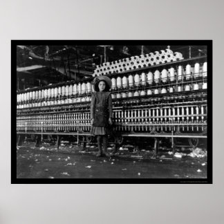 Affiche Fille Spinner dans une usine de coton à Roanoke, V