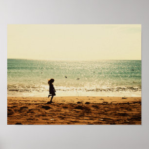 Affiche Fille sur la plage