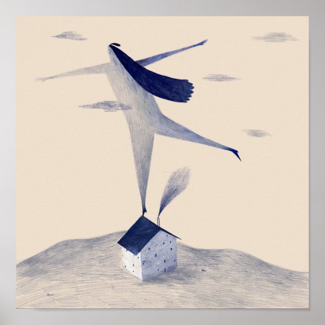 Affiche Fille sur le toit (Devant)