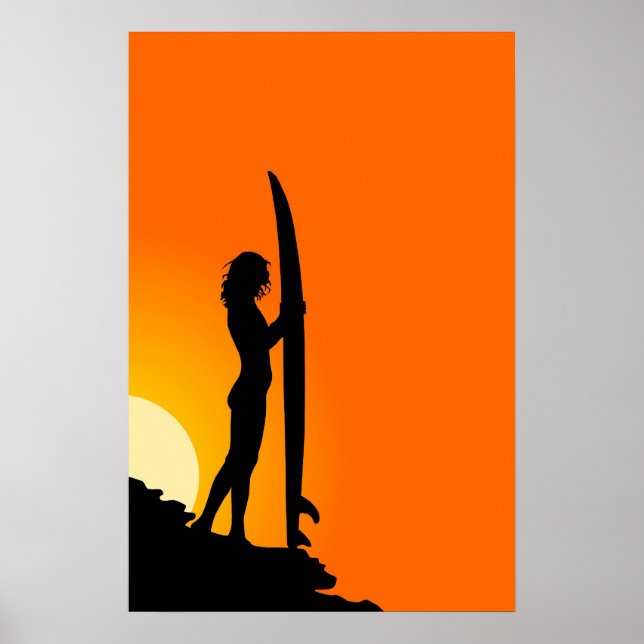 Affiche Fille surfeuse (Devant)