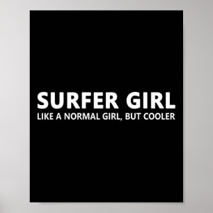 Affiche Fille surfeuse Fille surfeuse Drôle Fille de surf 