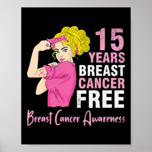 Affiche Fille survivante combattant 15 ans Cancer du sein
