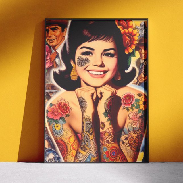 Affiche Fille tatouée old school (Créateur téléchargé)