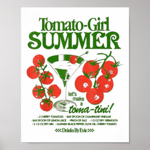 Affiche Fille Tomate Été Tomate Fruit Frais Tendance Aesth