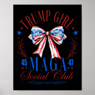 Affiche Fille Trump 45 47 Méga Est 2024 Club Social Heureu