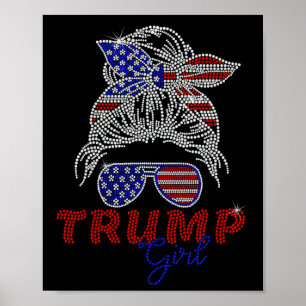 Affiche Fille Trump Bun Méssy Vote Pour Trump 2025 Faux Rh