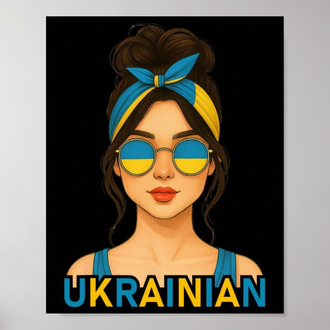 Affiche Fille ukrainienne Drapeau Ukraine Petite amie ukra (Devant)