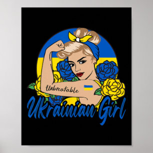 Affiche Fille ukrainienne Femme d'Ukraine Ukrainiens Drape