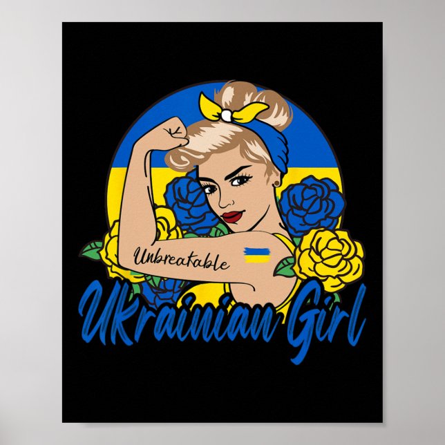 Affiche Fille ukrainienne Femme d'Ukraine Ukrainiens Drape (Devant)