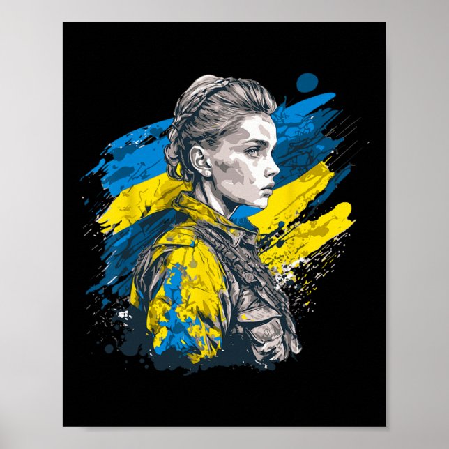 Affiche Fille ukrainienne - Force face à l'opposition (Devant)