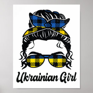 Affiche Fille ukrainienne lunettes de soleil cheveux désor