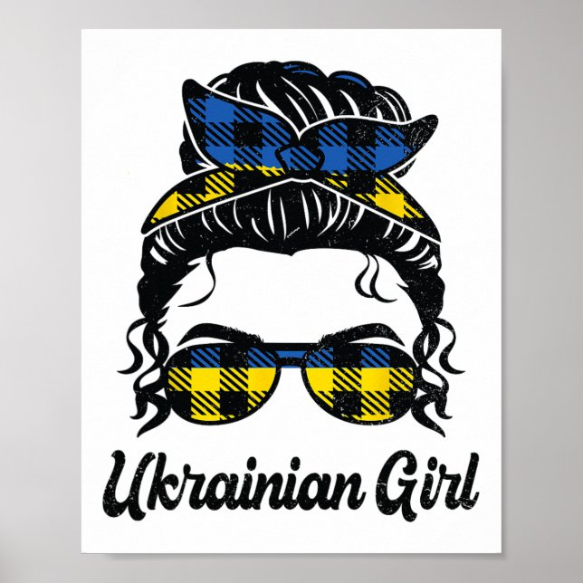 Affiche Fille ukrainienne lunettes de soleil cheveux désor (Devant)