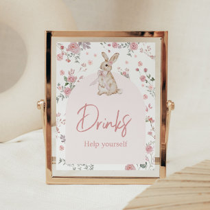 Affiche Fille Un Baby shower De Lapin Boissons