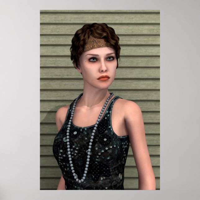 Affiche Fille Vintage (Devant)